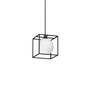 PENDUL LINGOTTO SP1, NEGRU MAT, DIN METAL SI STICLA, STIL MODERN