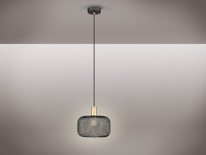 PENDUL OSIRIS, 28 CM, NEGRU MAT/AURIU, DIN METAL, STIL MODERN