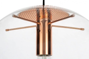 PENDUL SANDRA 30, CUPRU/TRANSPARENT, DIN METAL SI STICLA, STIL MODERN, B2 - Img 3