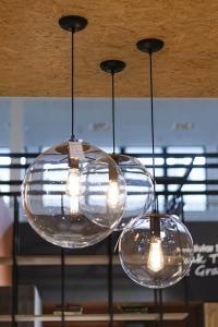 PENDUL SANDRA 30, NEGRU/TRANSPARENT, DIN METAL SI STICLA, STIL MODERN - Img 6
