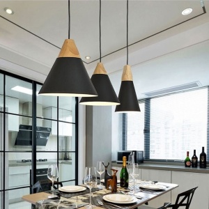 PENDUL SCANDI A APP056, 25x126 cm, NEGRU, DIN ALUMINIU SI LEMN, STIL MODERN, TU - Img 2