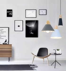 PENDUL SCANDI C GRAY, 23,5x124/100 cm, GRI, DIN METAL SI LEMN DE INALTA CALITATE, STIL MODERN, TU - Img 6