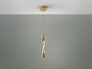 PENDUL TWIST, 12 CM, AURIU PERIAT, DIN METAL SI ACRIL, STIL MODERN