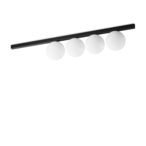 PLAFONIERA BINOMIO PL4, NEGRU, DIN METAL, STIL MODERN