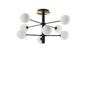 PLAFONIERA COSMOPOLITAN PL8, NEGRU, DIN METAL, STIL MODERN