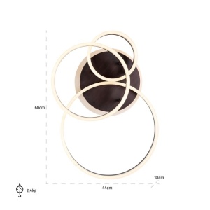PLAFONIERA MOSA BRONZ, PL-0009, CONFECTIONATA DIN ALUMINIU SI FIER, STIL MODERN - Img 3
