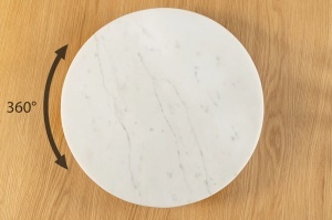 PLATOU ROTATIV, SERVANT 50CM, REALIZAT DIN MARMURA SI MDF, CULOARE MARMURA ALBA, ARTIM GROUP SELECTION