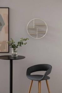 RAFT DARKEBERG, DIN METAL SI MDF, ALB/NATURAL, STIL MODERN, B2