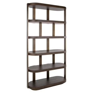 RAFT ORGANIZATOR ELLINGTON, 214216, CONFECTIONAT DIN METAL, MDF SI FURNIR DE STEJAR, CULOARE MARO, STIL MODERN