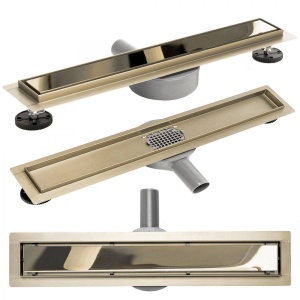 RIGOLA DUS, REA NEO PURE MIRROR, 90 CM, GOLD, DESIGN MODERN, CALITATE SUPERIOARA, REA - Img 4