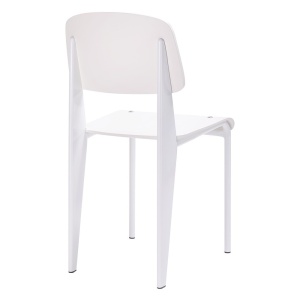 SCAUN ALB DIN LEMN CU CADRU METALIC SCHOOL STIL MODERN B2 - Img 2