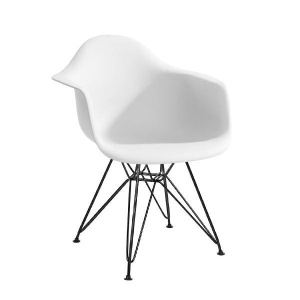 SCAUN ALB DIN POLIPROPILENA DAR BLACK STIL MODERN B2