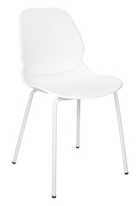 SCAUN ARIA ALB, CONFECTIONAT DIN POLIPROPILENA SI METAL, STIL MODERN