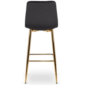 SCAUN BAR, ARTIM MEBLE, REALIZAT DIN CATIFEA SI METAL, CULOARE NEGRU/AURIU, STIL MODERN - Img 5