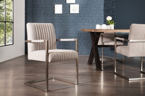 SCAUN, BIG ASTON, GRI DIN MICROFIBRA, DESIGN INDUSTRIAL