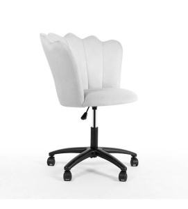 SCAUN BIROU PRINCESSA, GRI/NEGRU, TAPITERIE DIN CATIFEA SI PICIOARE DIN METAL, STIL MODERN