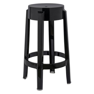 SCAUN DE BAR CHARLES 65 NEGRU, DIN POLICARBONAT, B2 - Img 1