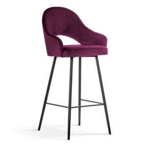 SCAUN DE BAR GODA 70, BORDO/NEGRU, STIL MODERN