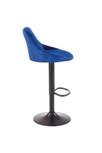 SCAUN DE BAR H101, ALBASTRU/NEGRU, TAPITERIE DIN CATIFEA SI PICIOARE DIN METAL, STIL MODERN - Img 3