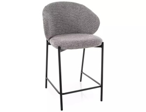 SCAUN DE BAR KIOTO H-2, CULOARE GRI 254/NEGRU, TAPITERIE DIN TEXTIL SI METAL, STIL MODERN