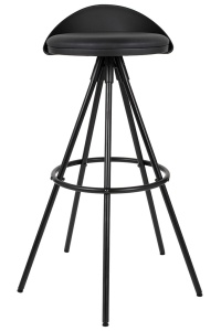 SCAUN DE BAR LANZA NEGRU, 76, CONFECTIONAT DIN METAL SI PIELE ECOLOGICA, STIL MODERN - Img 2