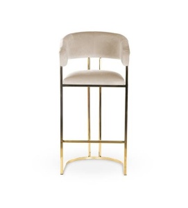 SCAUN DE BAR MARCILLE 2 70, BEJ/AURIU, STIL MODERN - Img 2