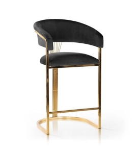 SCAUN DE BAR MARCILLE 70, NEGRU/AURIU, STIL MODERN