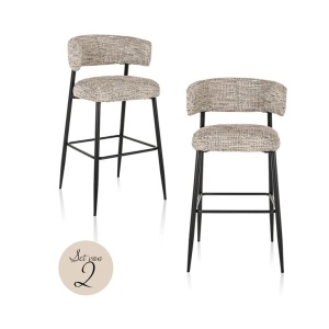 SCAUN DE BAR ROCHELLE TRENDY 01 NATURE, S4761, CONFECTIONAT DIN POLIURETAN, LEMN RECICLAT SI METAL, RICHMOND INTERIORS