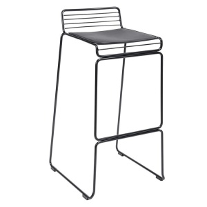 SCAUN DE BAR ROD SOFT, NEGRU, DIN METAL, STIL MODERN B2