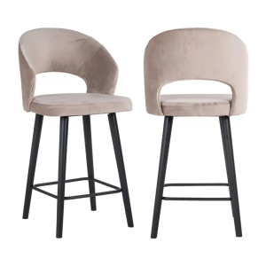 SCAUN DE BAR SAVOY KAKI/NEGRU, CONFECTIONAT DIN 100% POLIESTER, SPUMA SI LEMN, STIL MODERN RICHMOND INTERIORS