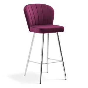 SCAUN DE BAR SHELLY 70, BORDO/CROM, STIL MODERN