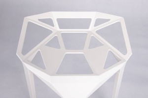 SCAUN DE BAR SPLIT PREMIUM ALB, DIN ALUMINIU, STIL MODERN, B2 - Img 4