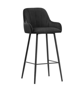 SCAUN DE BAR TULIP 70, NEGRU/NEGRU, STIL MODERN