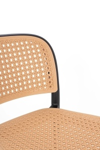 SCAUN DE BAR WICKY NEGRU, CONFECTIONAT DIN RATTAN SI POLIPROPILENA, STIL MODERN - Img 3