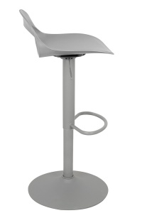 SCAUN DE BAR WRAPP, REGLABIL, GRI, CONFECTIONAT DIN METAL SI PLASTIC, STIL MODERN - Img 2