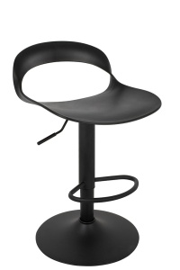 SCAUN DE BAR WRAPP, REGLABIL, NEGRU, CONFECTIONAT DIN PLASTIC SI METAL, STIL MODERN - Img 2