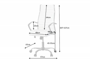SCAUN DE BIROU, BIG DEAL 107/117CM, METAL SI PIELE ECO ALBA, COD 41418 - Img 6