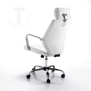 SCAUN DE BIROU, EVOLUTION ALB/NEGRU, STIL MODERN, METAL SI PIELE ECO, COD 2650 - Img 3
