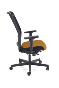 SCAUN DE BIROU EXTENSIBIL GULIETTA, MUSTAR/NEGRU, DIN METAL SI TEXTIL, STIL MODERN, HALMAR - Img 4
