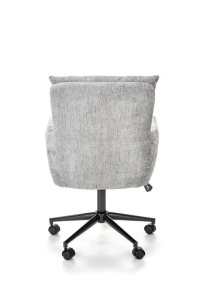 SCAUN DE BIROU FLORES, GRI/NEGRU, TAPITERIE DIN STOFA SI PICIOARE DIN METAL, STIL MODERN - Img 2