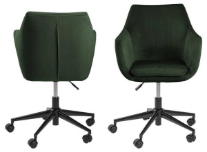 SCAUN DE BIROU NORA, VERDE/NEGRU, DIN MATERIAL TEXTIL SI METAL, STIL MODERN - Img 3