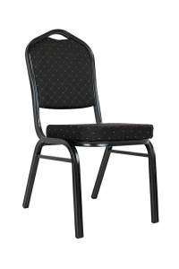 SCAUN DE EVENIMENTE HERON NEGRU, CONFECTIONAT DIN METAL SI TEXIL, STIL MODERN
