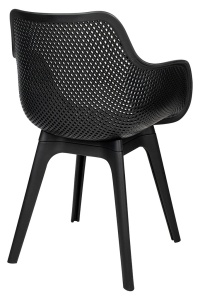 SCAUN DE EXTERIOR LANDI NEGRU, CONFECTIONAT DIN POLIPROPILENA, STIL MODERN - Img 3