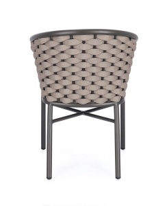 SCAUN DE GRADINA MARGALIDA, ANTRACIT/BEJ, CONFECTIONAT DIN ALUMINIU, TEXTIL SI POLIESTER, STIL MODERN - Img 4