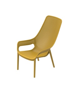 SCAUN DIN PLASTIC PENTRU TERASA AERO LUNGO 52 , CULOARE GALBEN MUSTAR, PENTRU UZ COMERCIAL, ARTIM GROUP SELECTION