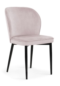 SCAUN DINING AINE, GREIGE/NEGRU, TAPITERIE DIN CATIFEA SI PICIOARE DIN METAL, STIL MODERN