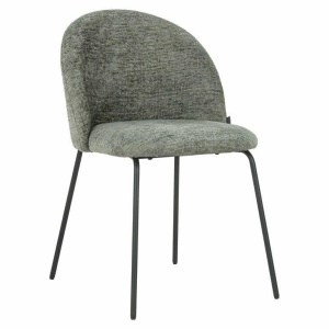 SCAUN DINING ALYSSA, VERDE/NEGRU, TAPITERIE DIN TEXTIL SI PICIOARE DIN METAL, STIL MODERN B2