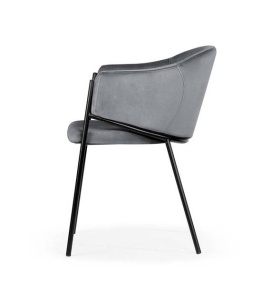 SCAUN DINING ANTALA, GRI/NEGRU, TAPITERIE DIN CATIFEA SI PICIOARE DIN METAL, STIL MODERN, ATR - Img 3