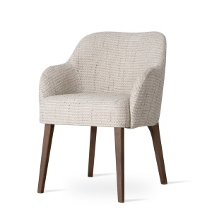 SCAUN DINING AURORA ARTE SUPREME, CONFECTIONAT DIN LEMN, SPUMA, ARCURI SI TEXTIL, BEJ/NATURAL, STIL MODERN
