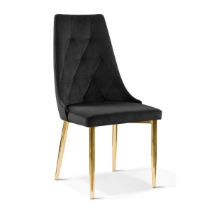 SCAUN DINING CAREN II, NEGRU/AURIU, STIL CLASIC, ATR